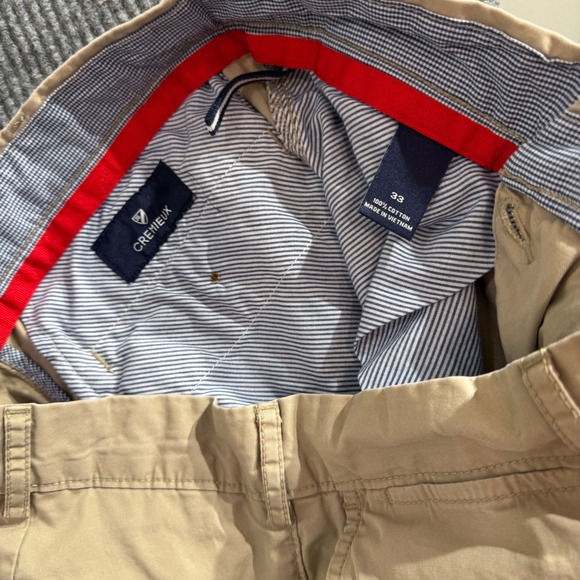 Cremieux Mens Khaki Shorts Size 33 Flat Front Casual Cotton Classic Fit Chino - Picture 5 of 8